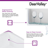 24" L X 19" W Rectangular White Fireclay Undermount Kitchen Sink with Basket Strainer and Sink Grid