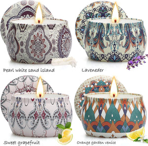 Scented Candle Gifts for Women, 4 Pack 4.4 Oz Aromatherapy Candles, Stocking Stuffers for Women, Stress Relief Gifts for Girlfriend, Teacher, Mom, Anniversary, Birthday, Christmas Gift