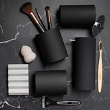 Sleek Matte Black Bathroom Accessory Set 4 Pcs Complete Bathroom Set Modern Bathroom Decor Bathroom Organizer Accesorios Para Baños Toothbrush Holder Soap Dispenser Set Home Decor Clearance