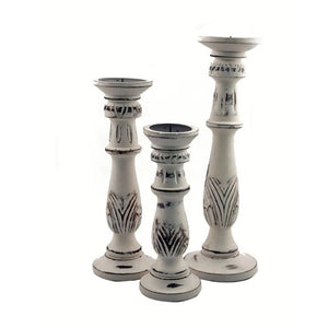 18'' H Wood Tabletop Candlestick