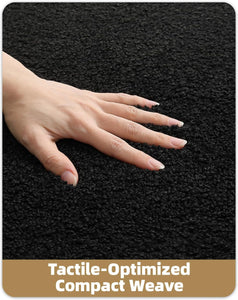 Small Bath Mats for Bathroom Non Slip, 16"X24" Black Bathroom Rugs, Absorbent, Soft, Washable, Microfiber Bath Rug Shower Mat