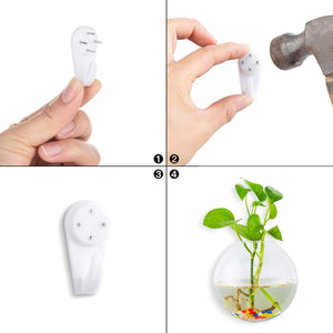Wall Hanging Glass Planters 2Pcs Spherical Shape Plant Pots Terrarium Container Vase with 2.12 OZ Colorful Stones Indoor Outdoor for Home Garden Office Wedding