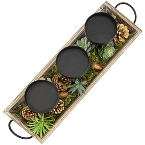 3 Slot Tabletop Candelabra Tray