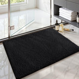 Small Bath Mats for Bathroom Non Slip, 16"X24" Black Bathroom Rugs, Absorbent, Soft, Washable, Microfiber Bath Rug Shower Mat