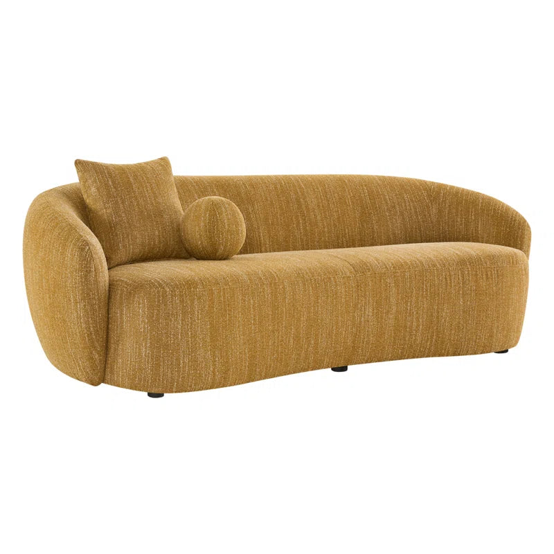 Heidemaria 89'' Boucle Upholstered Curved Sofa