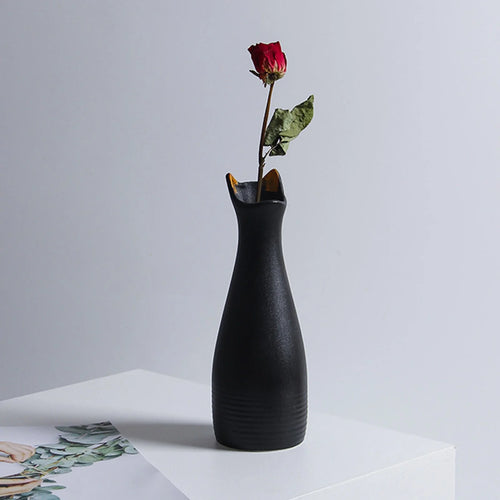 Promotion Sale!  Horticultural Water Basin Creative Simple Vase Ceramic Decoration Table Model Room Porch Decoration Ware Soft Decoration, Flower Pots Clearance Sale Black