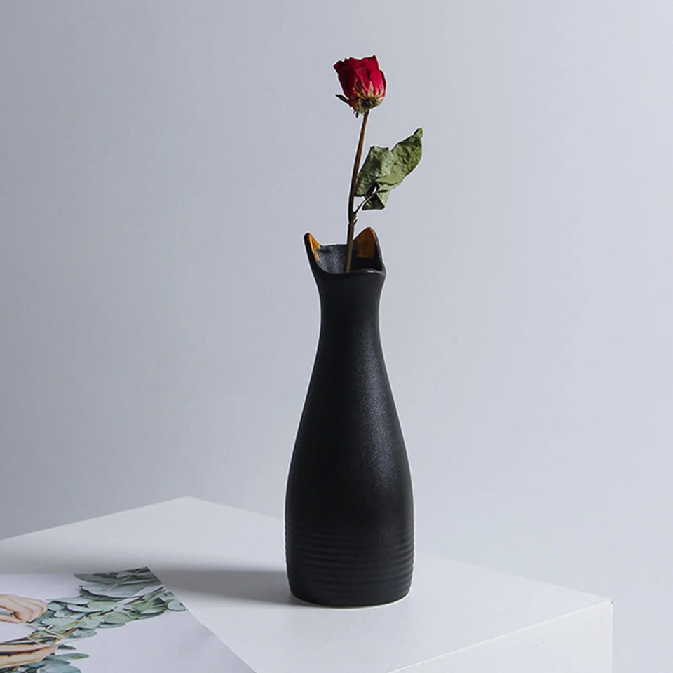 Promotion Sale!  Horticultural Water Basin Creative Simple Vase Ceramic Decoration Table Model Room Porch Decoration Ware Soft Decoration, Flower Pots Clearance Sale Black
