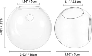 Wall Hanging Glass Planters 2Pcs Spherical Shape Plant Pots Terrarium Container Vase with 2.12 OZ Colorful Stones Indoor Outdoor for Home Garden Office Wedding