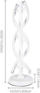 Double Spiral LED Table Lamp, Creative Double Helix Lampbody Matchs Metal Base, 12W Warm White Eye-Caring Dimmable LED Bedside Lamp Decorative Lighting - White