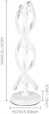 Double Spiral LED Table Lamp, Creative Double Helix Lampbody Matchs Metal Base, 12W Warm White Eye-Caring Dimmable LED Bedside Lamp Decorative Lighting - White