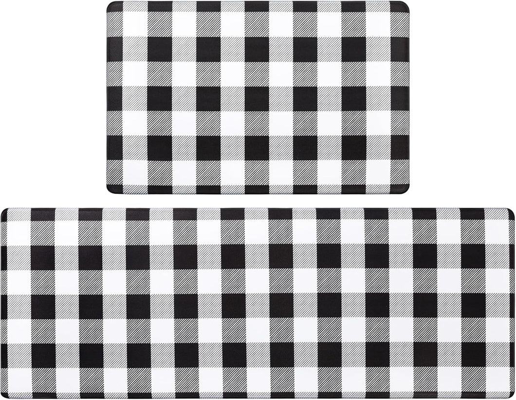 anti Fatigue Kitchen Mat Set of 2, Farmhouse Kitchen Rugs Non Skid Washable, Cushioned Kitchen Mats for Floor, Waterproof Memory Foam Kitchen Floor Mats, Standing Desk Mat Kitchen Runner Carpet