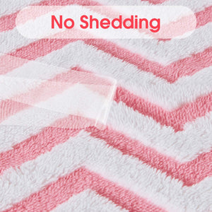 Fleece Sherpa Blanket for Couch(Pink, Throw), Thick Warm Jacquard Chevron Blanket for Winter Christmas, 50 X 60 Inches
