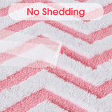 Fleece Sherpa Blanket for Couch(Pink, Throw), Thick Warm Jacquard Chevron Blanket for Winter Christmas, 50 X 60 Inches