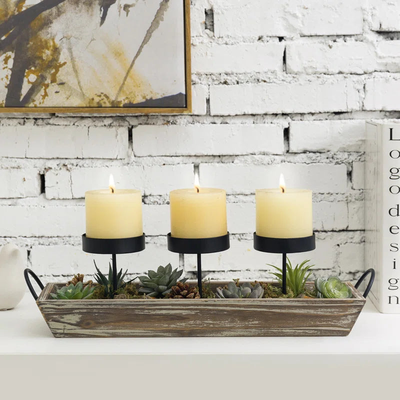 3 Slot Tabletop Candelabra Tray