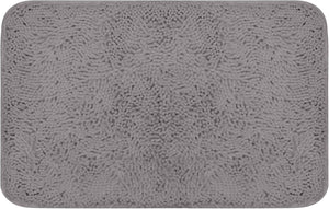 Chenille Grey Bathroom Rug Set - 2 Piece U Shaped Toilet Mats