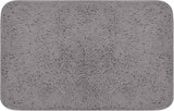 Chenille Grey Bathroom Rug Set - 2 Piece U Shaped Toilet Mats