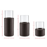 3 Piece Iron Tabletop Hurricane Holder Set