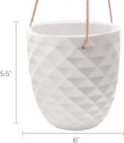 - Thimble, Large 5 Inch Hanging Pot Succulent and Cactus Planter, Plant Pot for Indoor House Plants (White)