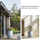 17 In. Large Soft Slate Concrete round Planter / Pot with Drainage Holes