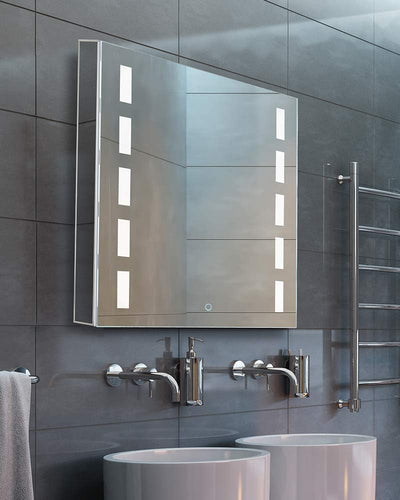 Bathroom Medicine Cabinet, Medicine Cabinets for Bathroom with LED, Bathroom Medicine Cabinet Wall Mounted Mirrored Aluminum, Recessed/Surface Mount