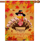 Thanksgiving Flag 28X40 Double Sided,Happy Thanksgiving House Flag,Vertical Burlap Turkey Thanksgiving Flag,Thanksgiving House Flag Outdoor for Sign