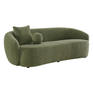 Heidemaria 89'' Boucle Upholstered Curved Sofa