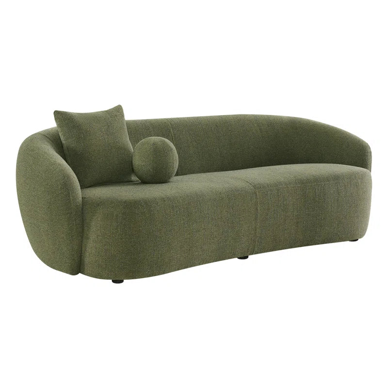 Heidemaria 89'' Boucle Upholstered Curved Sofa