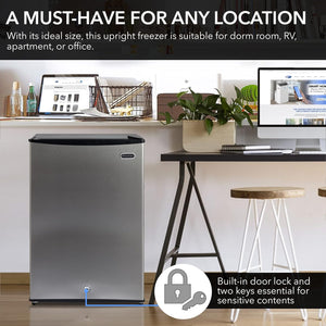 CUF-301SS Energy Star 3.0 Cubic Feet Upright Freezer, 21" D X 19.5" W X 33.5" H, 3, Stainless Steel