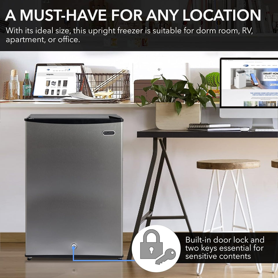 CUF-301SS Energy Star 3.0 Cubic Feet Upright Freezer, 21" D X 19.5" W X 33.5" H, 3, Stainless Steel