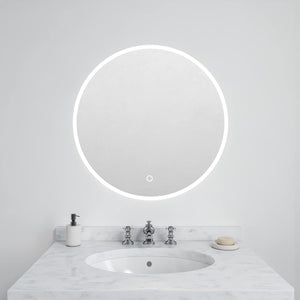 round LED Bathroom Mirror for Wall L 32 Inch LED Lighted Bathroom Mirrors, Anti-Fog Lighted Bathroom Mirrors for Wall, Waterproof Backlit Mirror Bathroom, Memory Touch