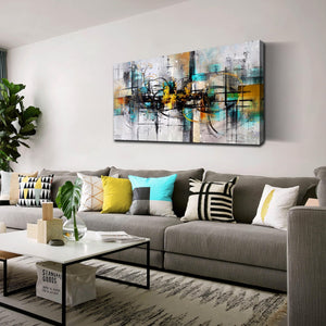 Abstract Wall Art for Living Room - Black and White Canvas Wall Art for Bedro...