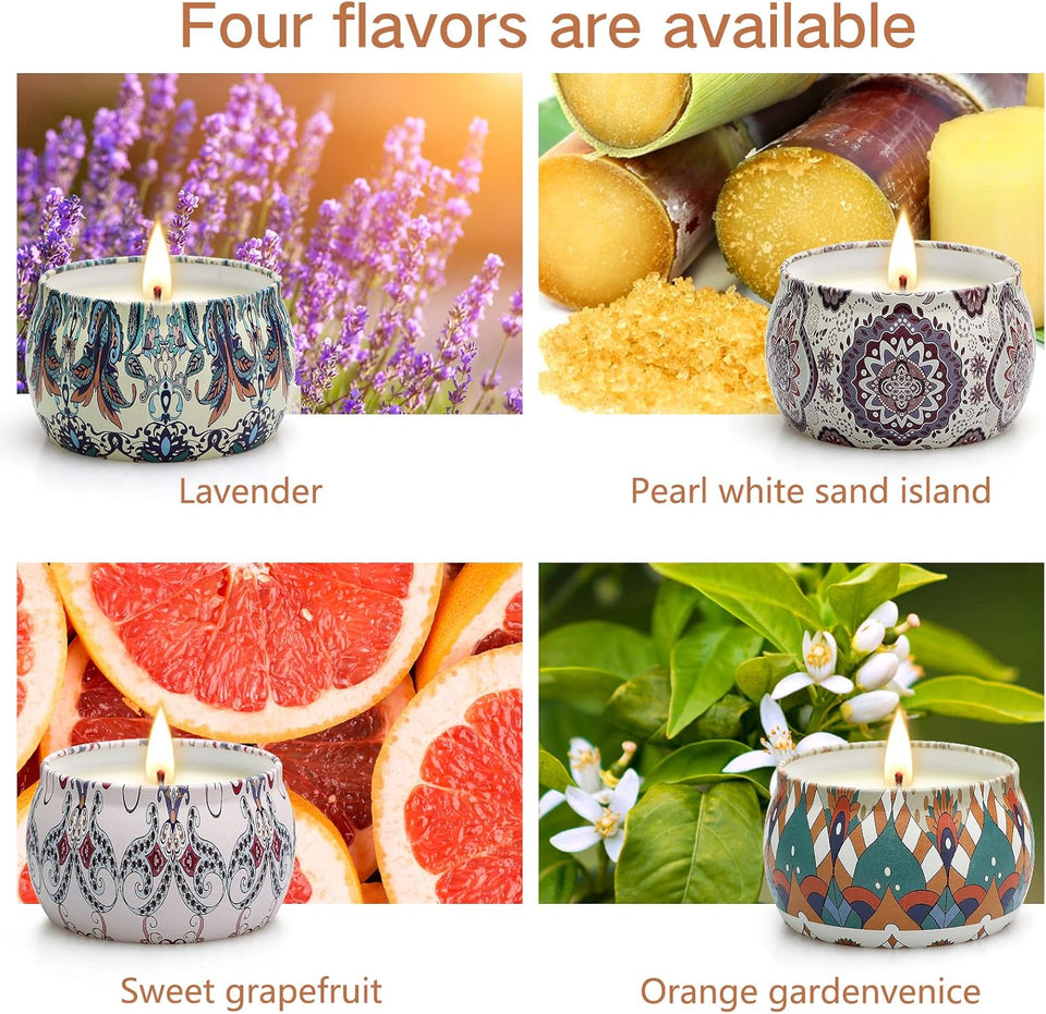 Scented Candle Gifts for Women, 4 Pack 4.4 Oz Aromatherapy Candles, Stocking Stuffers for Women, Stress Relief Gifts for Girlfriend, Teacher, Mom, Anniversary, Birthday, Christmas Gift