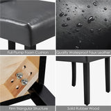 Tufted Faux Leather Dining Chairs with Wood Legs for Kitchen, Set of 6, Gray